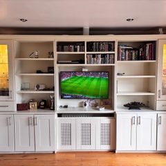 Cream Built in Wall TV Unit