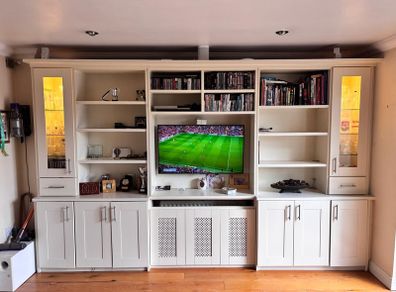 Cream Built in Wall TV Unit