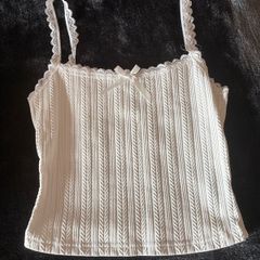White lace vest top