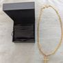 Adorato 24k Gold Cross and Figaro Chain 22 inch Image 4