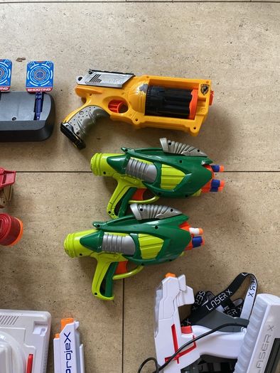nerf guns and laser x