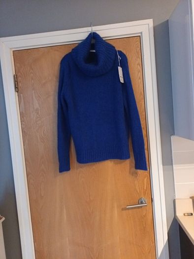 Mika Elles Royal Blue Jumper With  Cowl Neck.   S, 14-16.   B.N.W.T