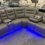 Halifax Corner Electric Leather Recliner Sofa - USB ports - LED lights Image 2