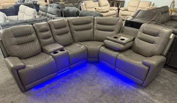 New Halifax Leather Electric Corner Recliner Sofa