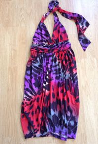 Print halter neck dress
