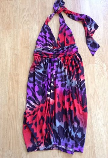Print halter neck dress