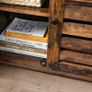 Bathroom cabinet, bathroom cabinet, 60 x 30 x 80 cm, storage cabinet, lamellar doors, open compartment, adjustable shelf level, vintage brown Image 3