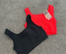 XS ribbed crop tops