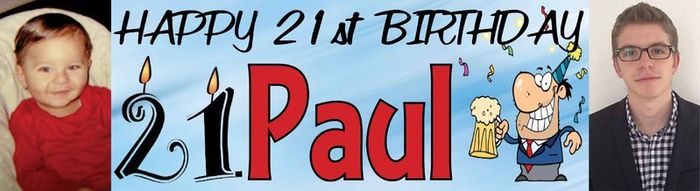 21st Birthday party Banner personalised with photos