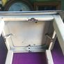 Enamelware and metal industrial style stool Image 3