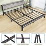 King Size Bed Frame with Storage Wooden Headboard Image 5