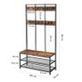 New XXL Metal Hall Tree Coat Rack with Shoe Bench - FREE P&P Image 6