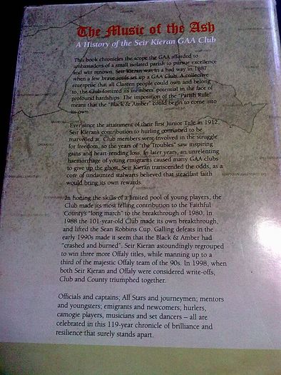 The music of the ash History Seir Kieran GAA Club Ireland Offaly local history