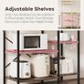 Microwave Oven Rack, 90cm Large Microwave Oven Kitchen Rack with 2 Height-Adjustable and Removable Shelves, High Load-Bearing Design, Drawers Image 3