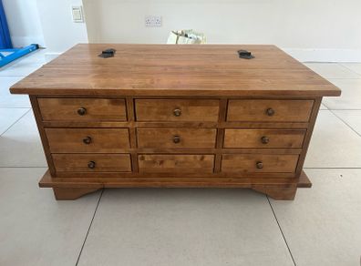 Laura Ashley Dark Chestnut Garrat 9 Drawer Coffee Table.