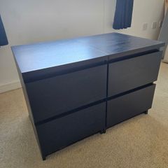Two IKEA Malm Bedside Lockers