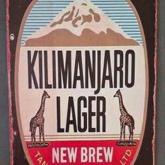 Vintage Style  Metal Sign, kilimanjaro beer advertisement.