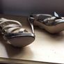 Ladies New Gold glitter high sandals size 6  party Image 8