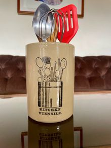 Vintage Stoneware Pearsons of Chesterfield Crock Style Utensil Holder