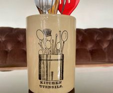 Vintage Stoneware Pearsons of Chesterfield Crock Style Utensil Holder