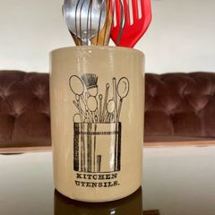 Vintage Stoneware Pearsons of Chesterfield Crock Style Utensil Holder