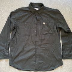 Carhartt Men's Sturdy Professional Long Sleeve Work Shirt Black