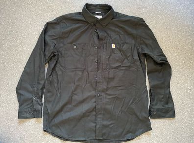 Carhartt Men's Sturdy Professional Long Sleeve Work Shirt Black