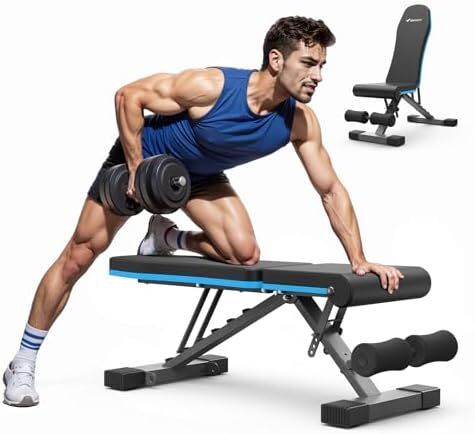 Weight Bench, 990 LBS/450KG Foldable Weight Benches for Home Gym, Adjustable Weight Bench with 72 Training Angles, Incline Bench Press for Full Body