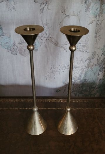 Mid-century brass candlesticks
