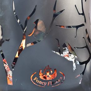 Esschert Design Fire Drum Birds on Twig Carbon Steel Black FF409