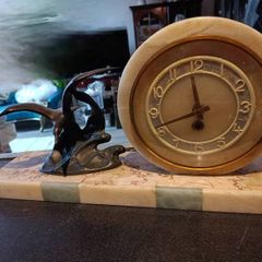 Art Deco marble and bronze clock