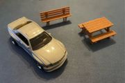 3d printed 1:64 scale picnic table and bench set