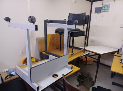 computer  tables and chairs