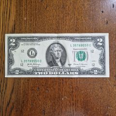 USA Two Dollar Bill. Free Post.