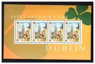 2003 Ireland St. Patrick's Day Commemorative Stamp Booklet Pane Mint Never Hinged (MNH). Hibernian HP137