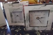 Leonardo White Marble/Mirror Clock
