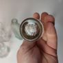 160 - Set of 5 Vintage Clear Glass Decorative Collectible Cork Top Bottles Image 9