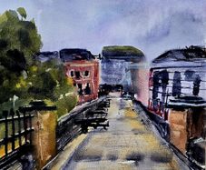 Derry wall watercolour