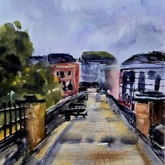 Derry wall watercolour