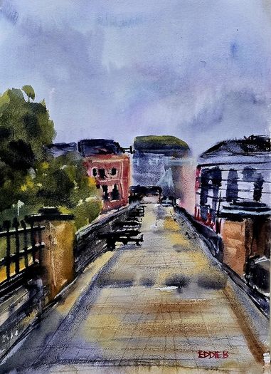 Derry wall watercolour