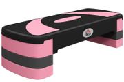Adjustable aerobic fitness stepper non-slip surface 80 x 31 x 20 cm black light pink