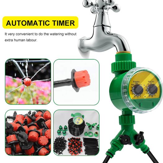 BRAND NEW 50M Self Automatic Garden Watering System Water Drip Irrigation System Plant Watering Kit Mist Set Irrigation Drippers for lawn