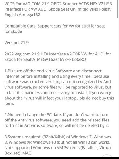 Vagcom v22. 3 obd2 scanner hex v2 vag com 21. 9 usb interface for vw audi skoda seat unlimited vins atmega162