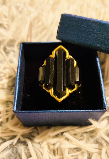 Statement Black Geometric Ring Bold & Elegant