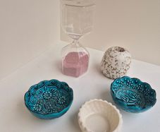 Decorative Home Accessories Set (Trinket Dishes, Sand Timer and Vase)