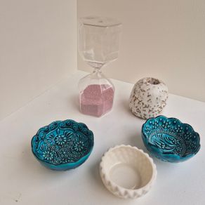 Decorative Home Accessories Set (Trinket Dishes, Sand Timer and Vase)