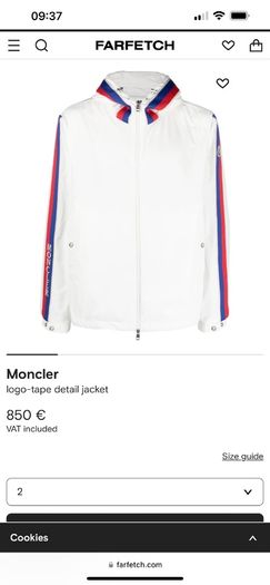 MONCLER Rukbat Logo-jacquard Hooded Windbreaker White Jacket Size 4 (XL)