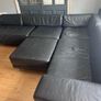 Black Leather Modular Sofa from Habitat Image 2
