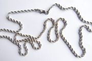Vintage 14K White Gold Twisted Rope Chain Necklace length 22" - 4,9g