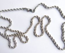 Vintage 14K White Gold Twisted Rope Chain Necklace length 22" - 4,9g